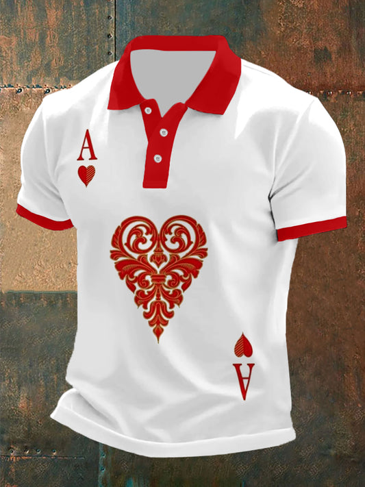 Top con estampado de arte de Texas Hold'em para hombre