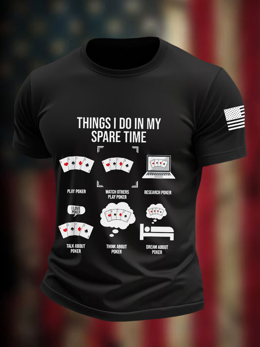 Camisetas hombre de poker cosas que hago en mi tiempo libre