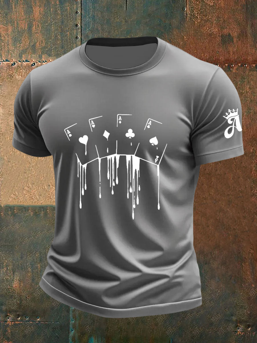 Camiseta casual de poker divertido para hombre