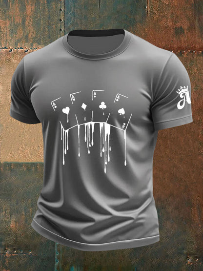Camiseta casual de poker divertido para hombre