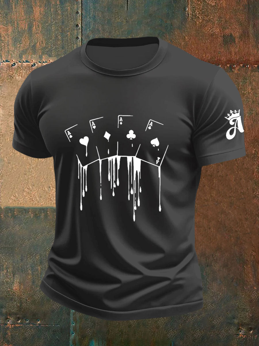 Camiseta casual de poker divertido para hombre