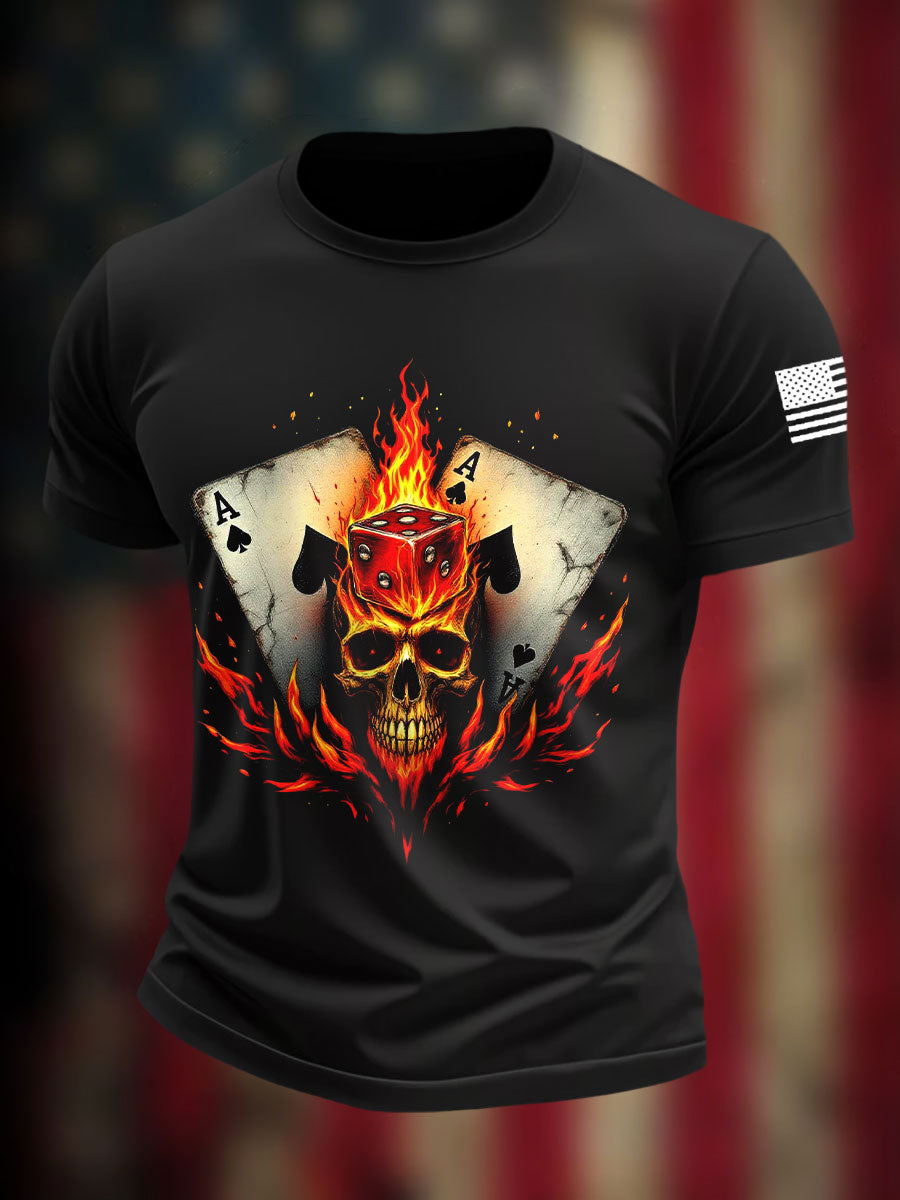 Camisetas de Skull Ace of Spades Poker para hombre