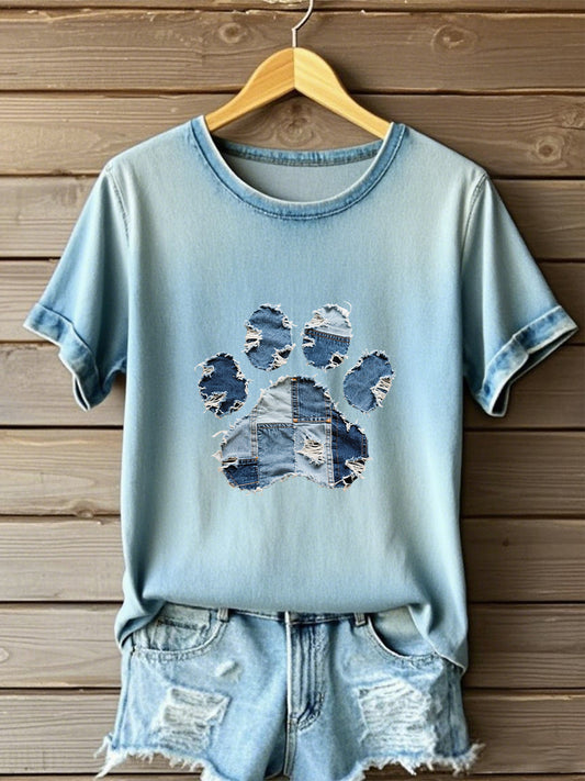 Camiseta de la pata del dril de algodón de las mujeres
