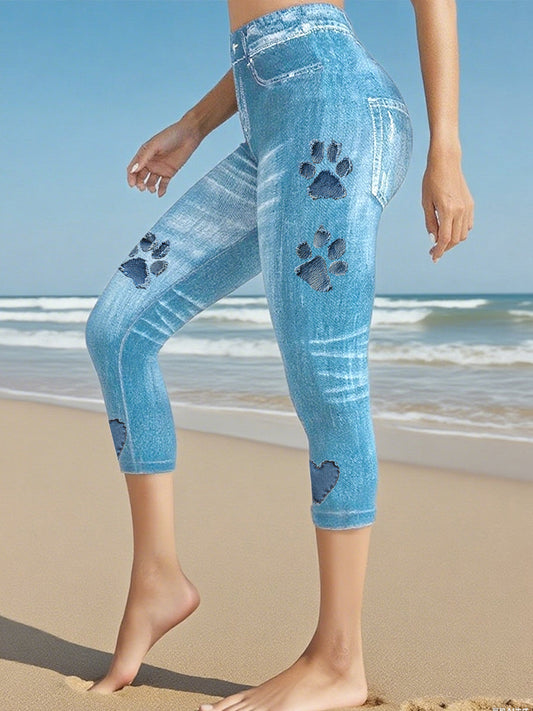 Polainas de mujer Denim Paw Cropped