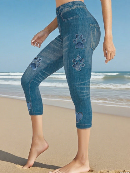 Polainas de mujer Denim Paw Cropped
