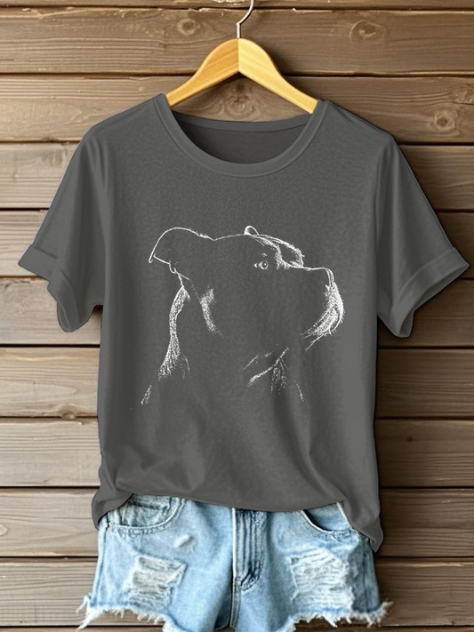 Camiseta American Bully Print Casual para mujer