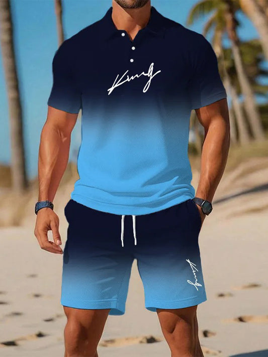Traje de polo de manga corta de negocios casual para hombres