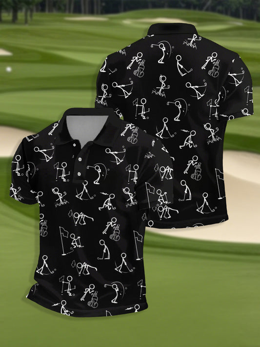 Camiseta de manga corta de golf divertido para hombre