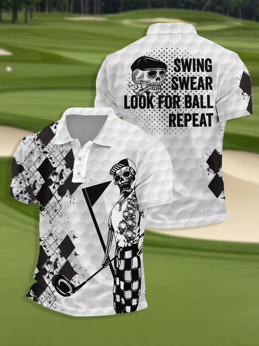 Camiseta de manga corta de golf divertido para hombre