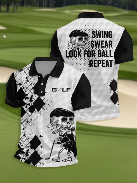 Camiseta de manga corta de golf divertido para hombre