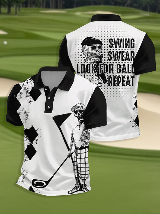 Camiseta de manga corta de golf divertido para hombre