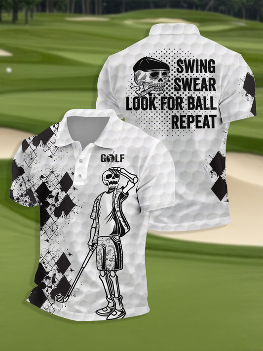 Camiseta de manga corta de golf divertido para hombre