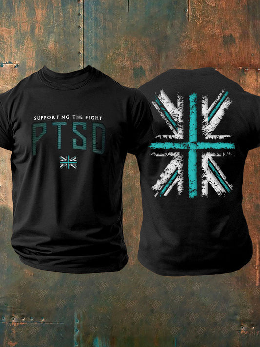 Camiseta estampada para hombre UK PTSD Awareness Veteran