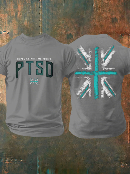Camiseta estampada para hombre UK PTSD Awareness Veteran
