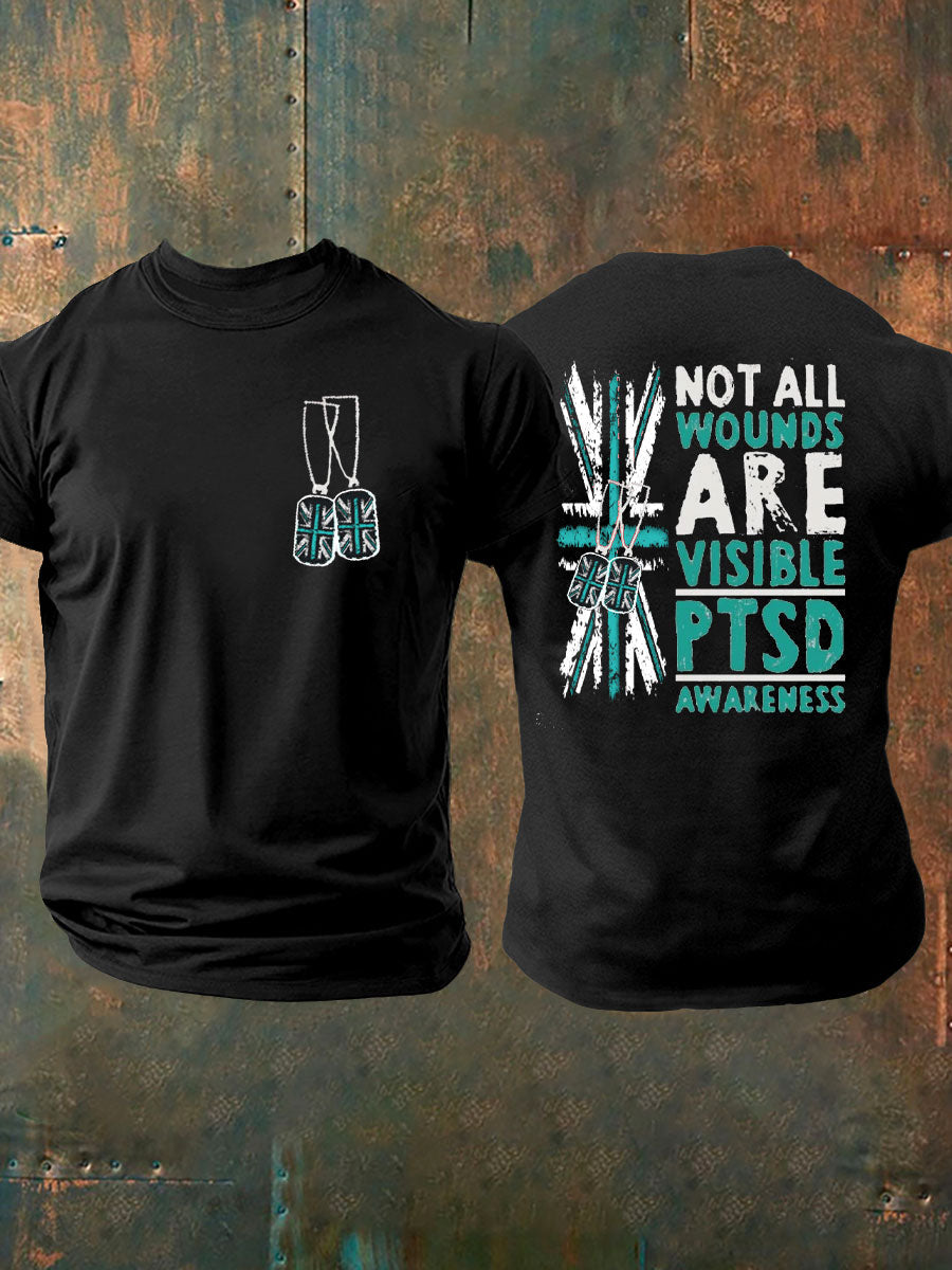 Camiseta estampada para hombre UK PTSD Awareness Veteran