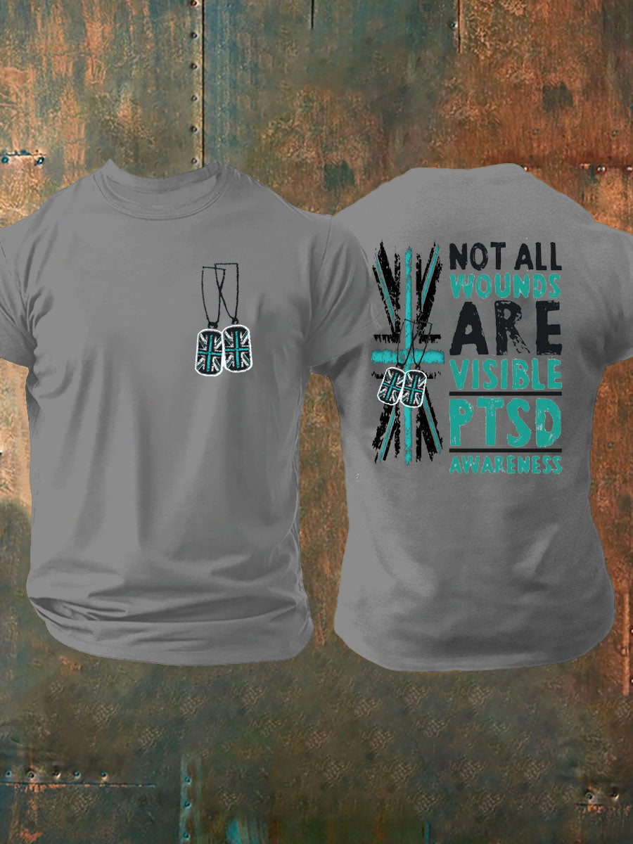 Camiseta estampada para hombre UK PTSD Awareness Veteran