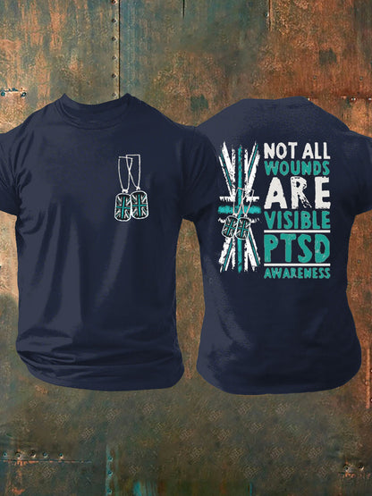 Camiseta estampada para hombre UK PTSD Awareness Veteran