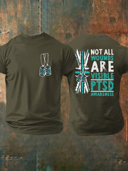 Camiseta estampada para hombre UK PTSD Awareness Veteran