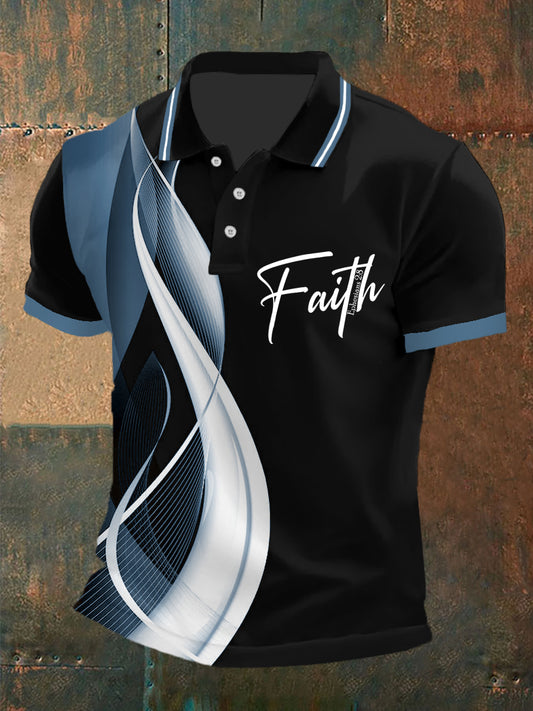 Polo casual de la cruz de la fe de los hombres