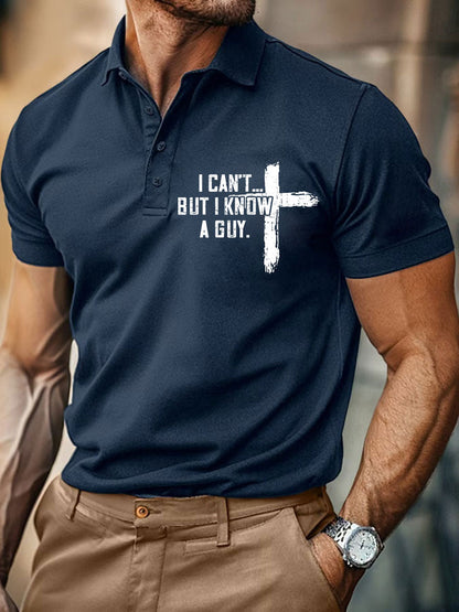 Hombres I Can't But I Know A Guy Printed Casual Button Camiseta