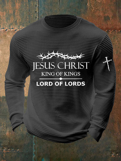 Camiseta de manga larga Yeshua Waffle para hombre