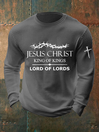 Camiseta de manga larga Yeshua Waffle para hombre