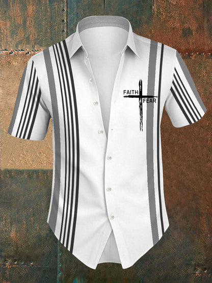 La fe sobre el miedo de los hombres raya la impresión Camisa