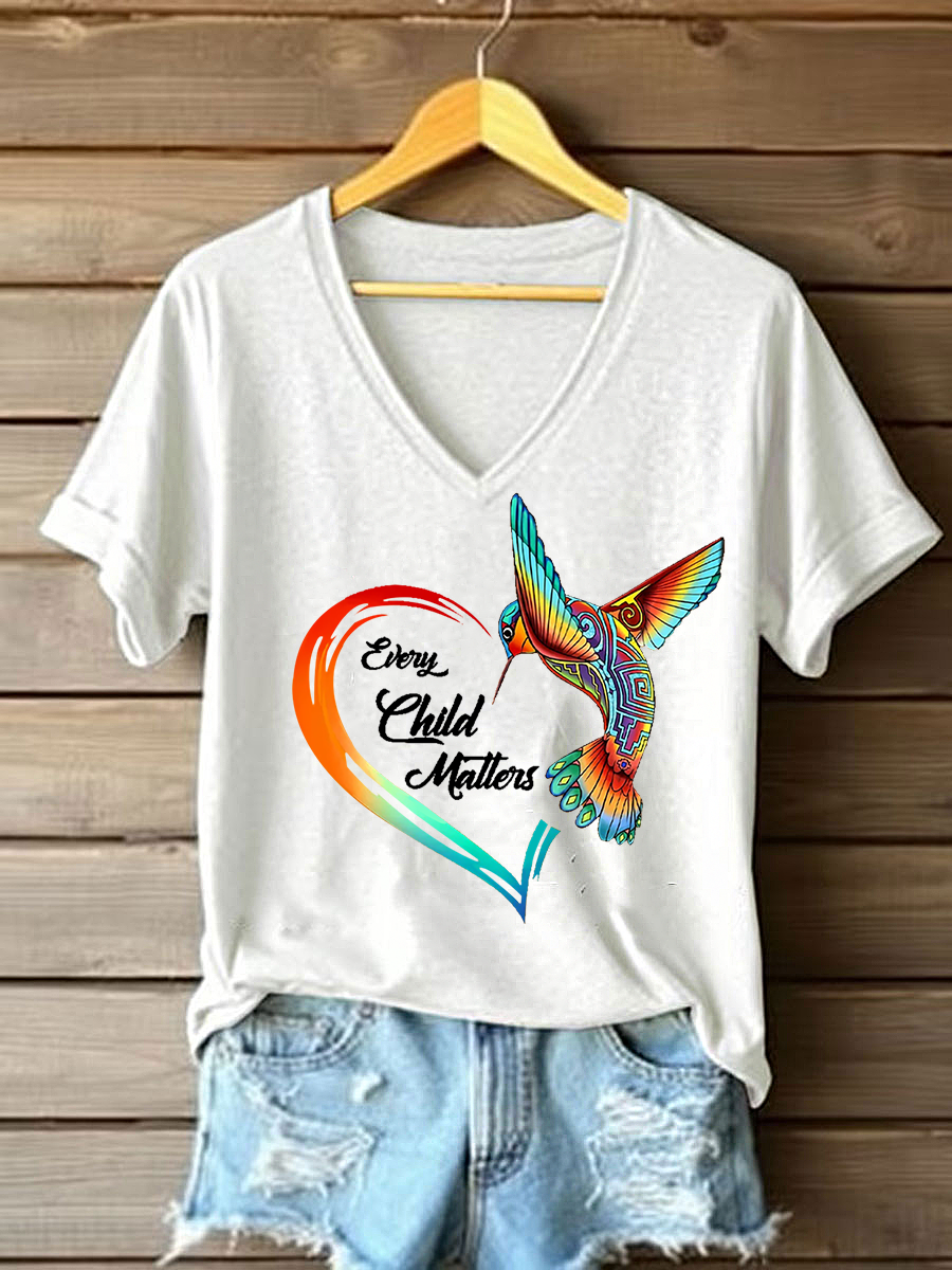 Camiseta casual impresa de Every Child Matters para mujer