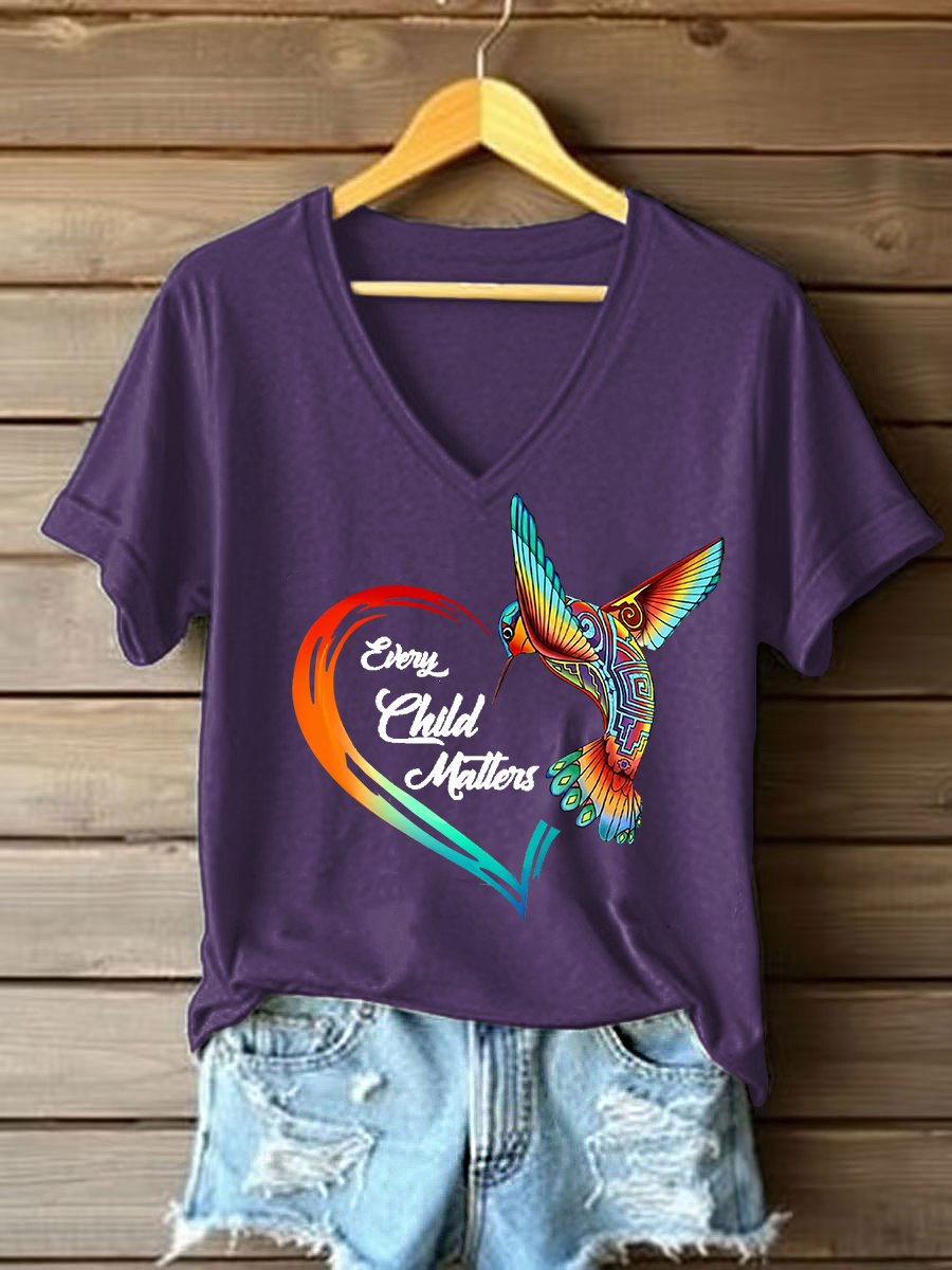 Camiseta casual impresa de Every Child Matters para mujer
