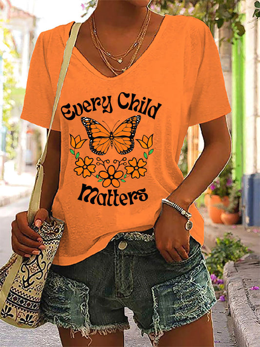Camiseta casual impresa de Every Child Matters para mujer