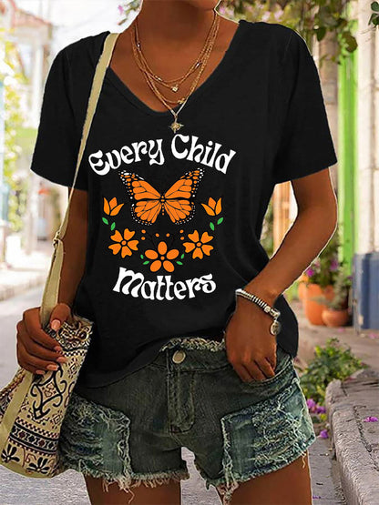 Camiseta casual impresa de Every Child Matters para mujer