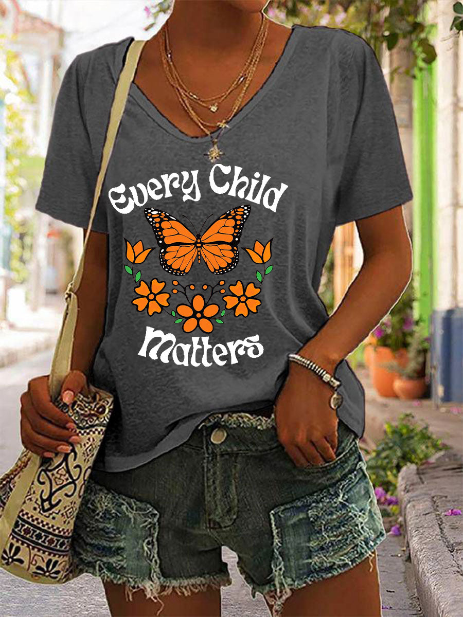 Camiseta casual impresa de Every Child Matters para mujer