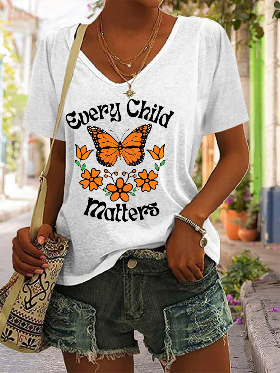 Camiseta casual impresa de Every Child Matters para mujer