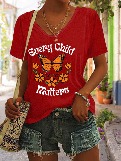 Camiseta casual impresa de Every Child Matters para mujer