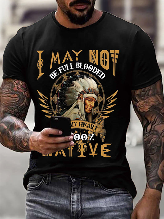 Los hombres no pueden ser plena sangre pero mi corazón es 100% nativo imprimir camiseta