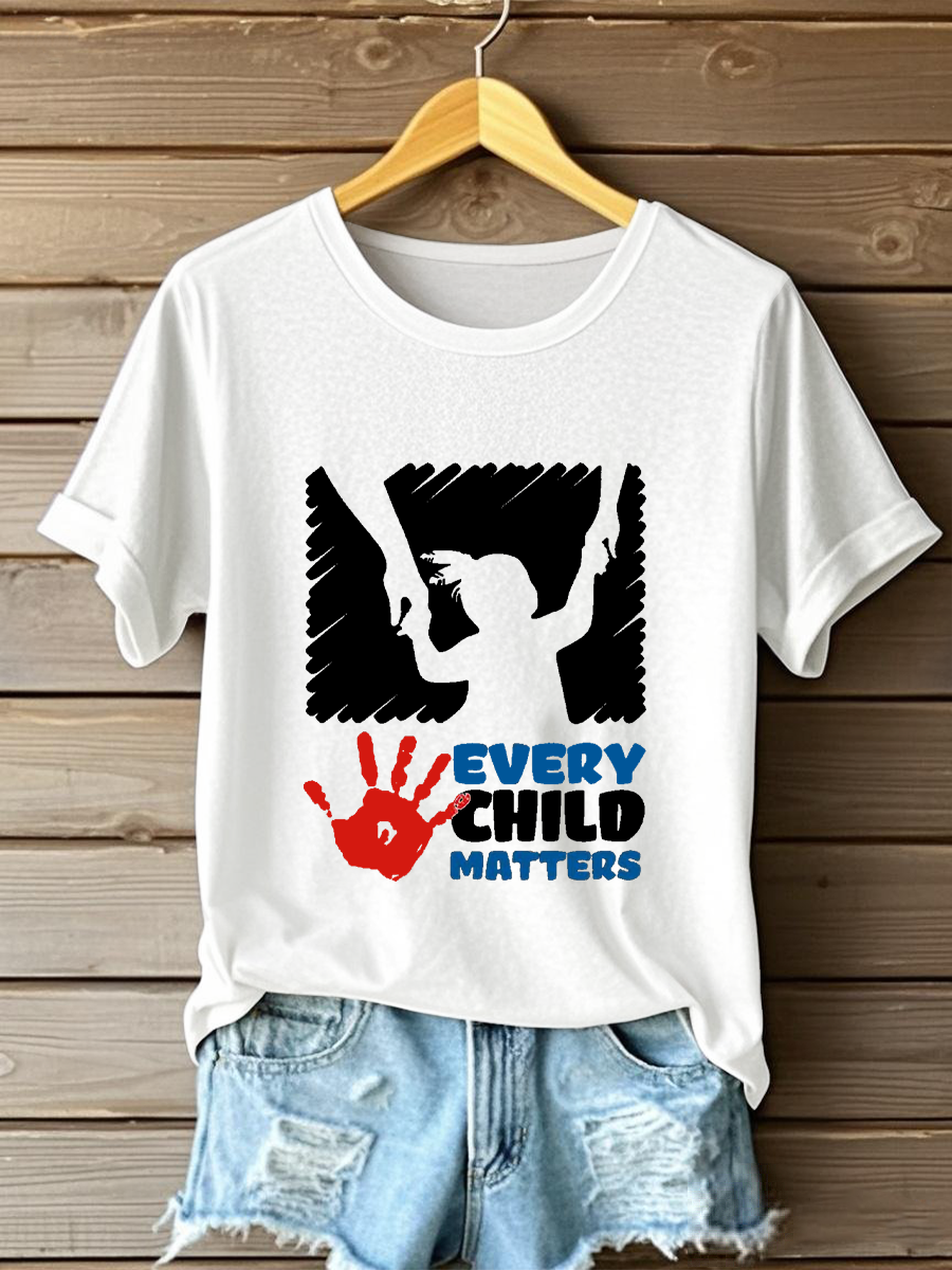 Camiseta casual impresa de Every Child Matters para mujer