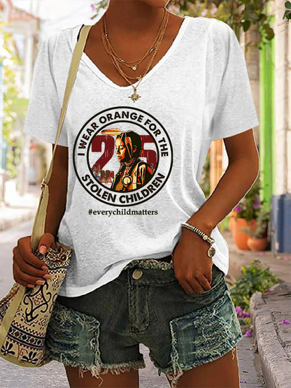 Camiseta casual impresa de Every Child Matters para mujer