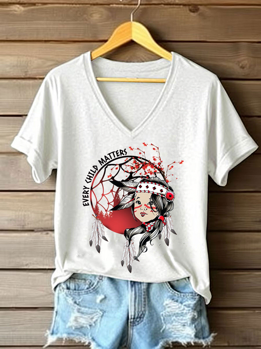 Camiseta casual impresa de Every Child Matters para mujer