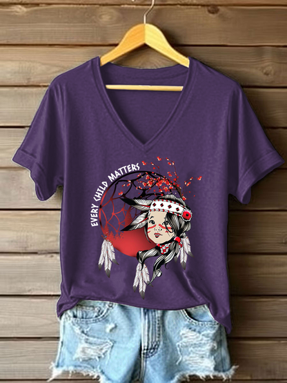 Camiseta casual impresa de Every Child Matters para mujer