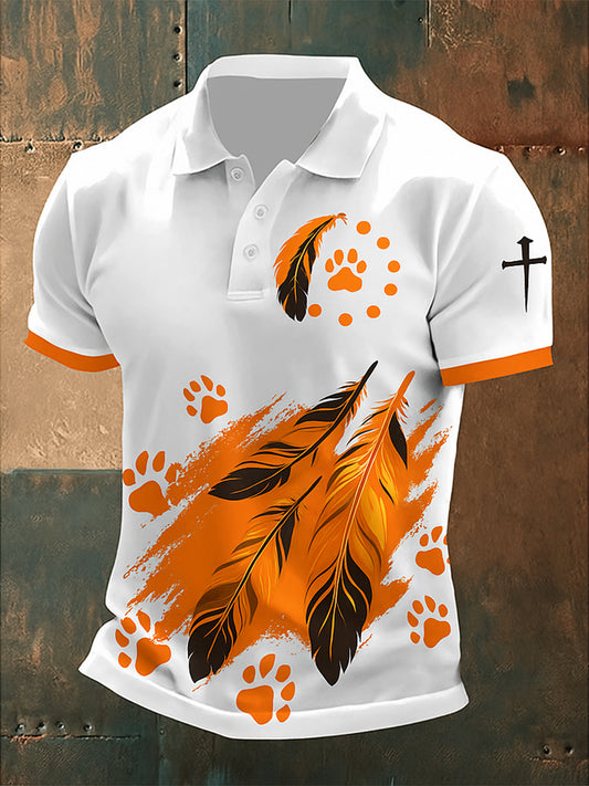 Cada niño importa impreso atlético estilo retro con cuello en V manga corta Polo-camisa