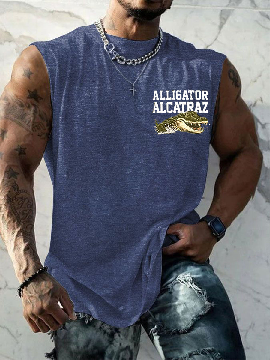 Alcatraz de los hombres Retro Cocodrilo Divertido Florida Everglades Oscuro Humor Chalecos