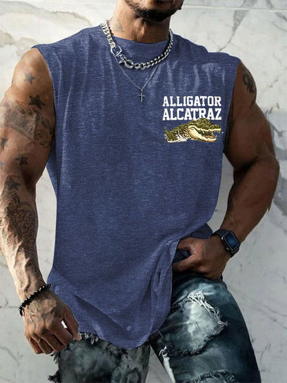 Alcatraz de los hombres Retro Cocodrilo Divertido Florida Everglades Oscuro Humor Chalecos