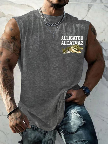 Alcatraz de los hombres Retro Cocodrilo Divertido Florida Everglades Oscuro Humor Chalecos