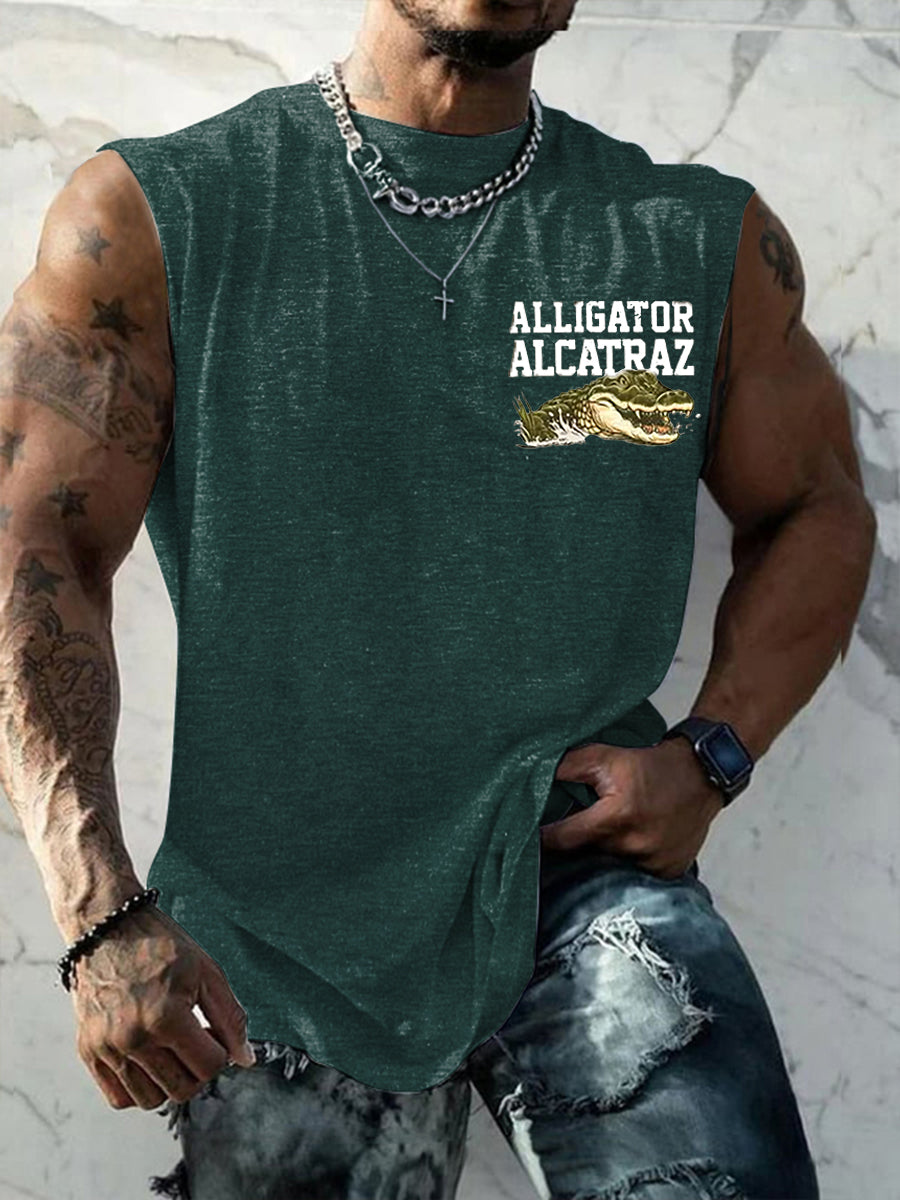 Alcatraz de los hombres Retro Cocodrilo Divertido Florida Everglades Oscuro Humor Chalecos