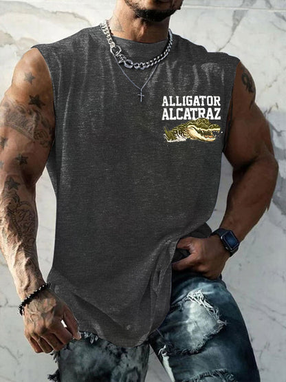 Alcatraz de los hombres Retro Cocodrilo Divertido Florida Everglades Oscuro Humor Chalecos