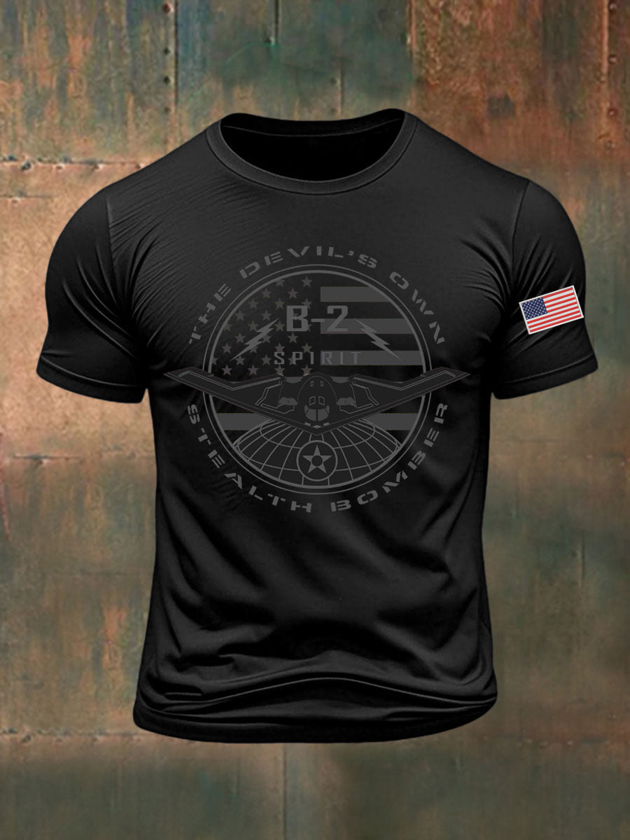 Camiseta impresa espíritu B-2 de los hombres