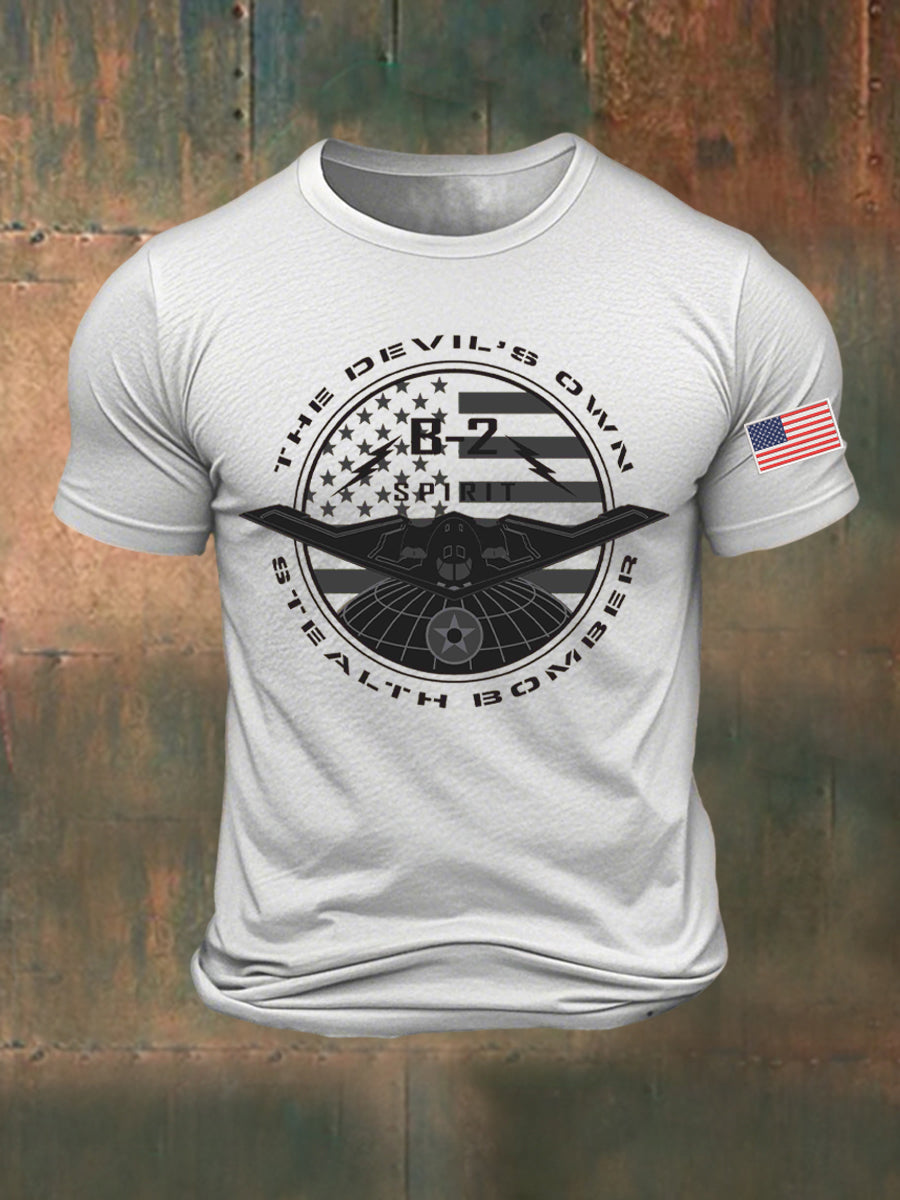 Camiseta impresa espíritu B-2 de los hombres