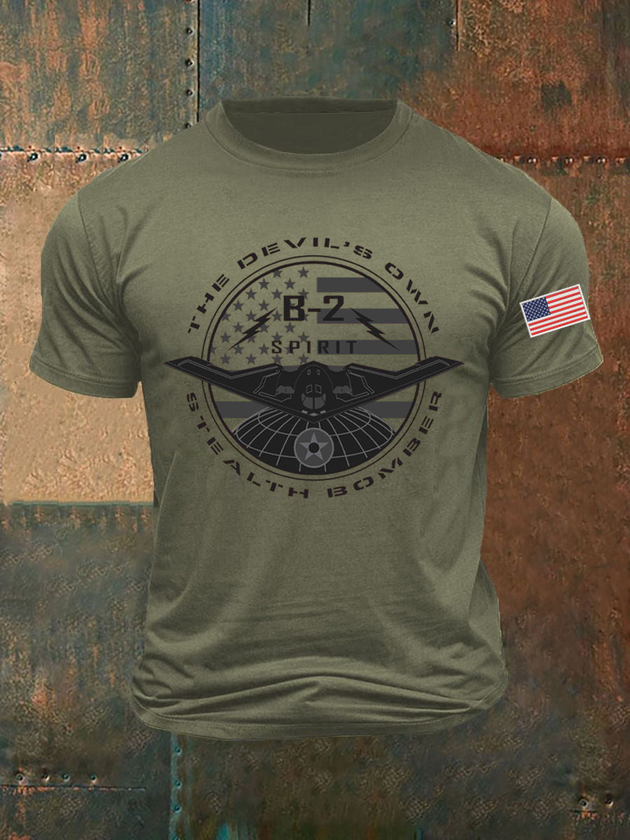 Camiseta impresa espíritu B-2 de los hombres