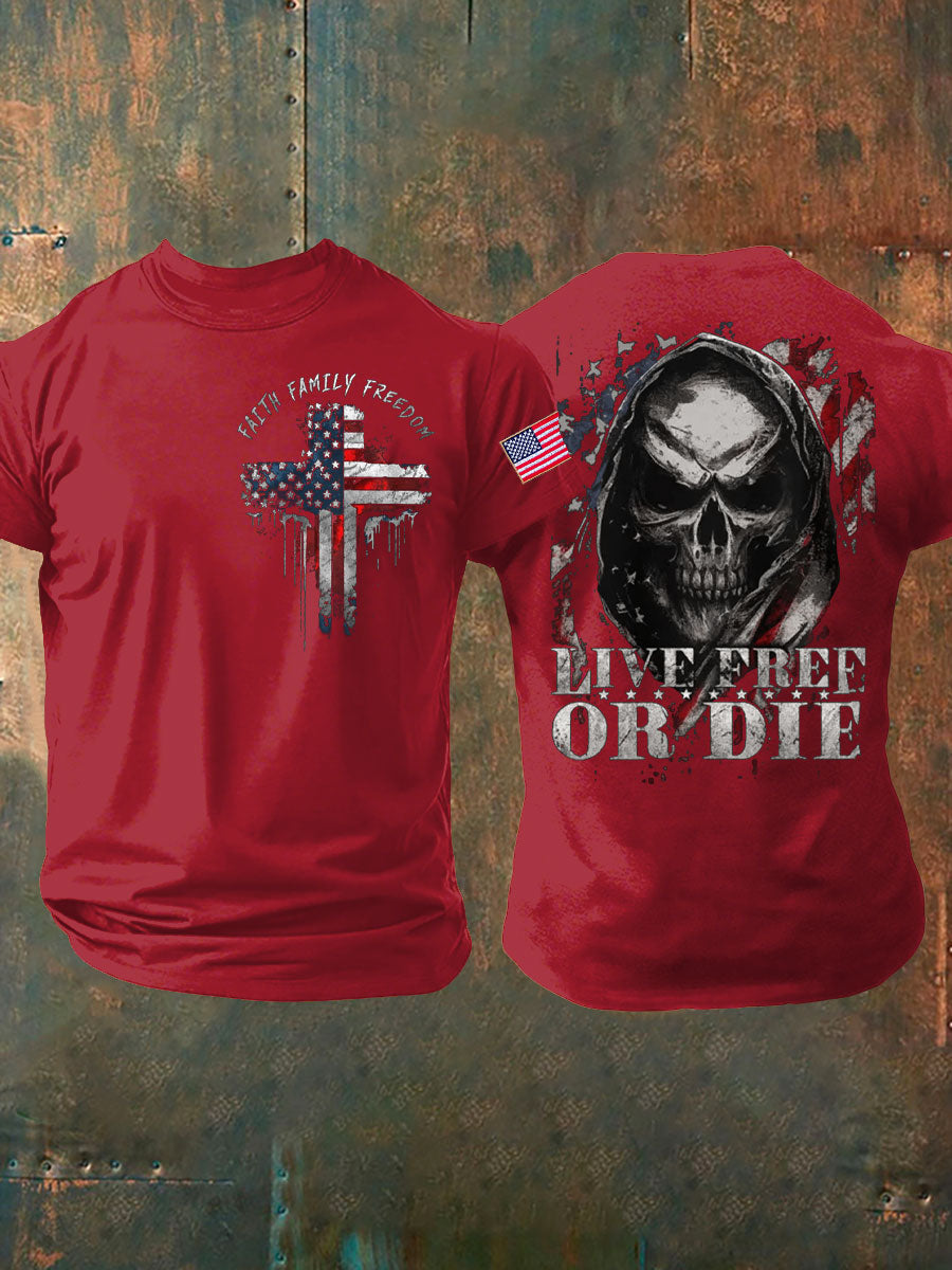 Camiseta estampada con bandera patriótica del Día de la Independencia del 4 de julio para hombre