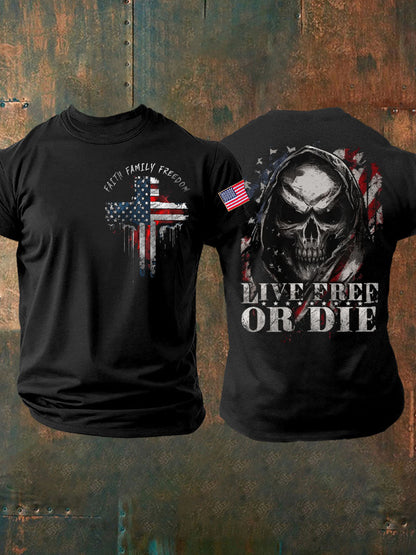 Camiseta estampada con bandera patriótica del Día de la Independencia del 4 de julio para hombre